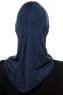 Isra Cross - Navy Blau One-Piece Viscose Hijab