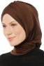Isra Cross - Braun One-Piece Viscose Hijab