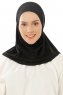 Hanfendy Plain Logo - Schwarz One-Piece Hijab