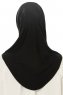 Hanfendy Plain Logo - Schwarz One-Piece Hijab