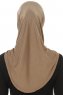 Hanfendy Plain Logo - Dunkeltaupe One-Piece Hijab