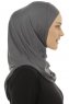 Hanfendy Plain Logo - Dunkelgrau One-Piece Hijab
