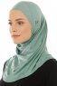 Hanfendy Plain Logo - Grün One-Piece Hijab