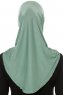 Hanfendy Plain Logo - Grün One-Piece Hijab
