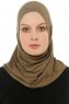 Hanfendy Cross Logo - Khaki One-Piece Hijab