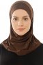 Micro Plain - Braun One-Piece Hijab