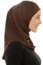 Micro Plain - Braun One-Piece Hijab