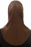 Micro Plain - Braun One-Piece Hijab