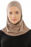 Micro Plain - Dunkeltaupe One-Piece Hijab