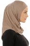Micro Plain - Dunkeltaupe One-Piece Hijab
