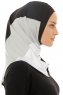 Esin - Schwarz & Weiß & Hellgrau One-Piece Hijab
