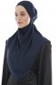 Ebrar - Navy Blau Crepe Chiffon Al Amira Hijab