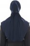 Ebrar - Navy Blau Crepe Chiffon Al Amira Hijab