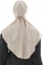 Ebrar - Helltaupe Crepe Chiffon Al Amira Hijab