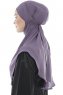 Ebrar - Dunkelviolett Crepe Chiffon Al Amira Hijab