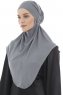 Ebrar - Dunkelgrau Crepe Chiffon Al Amira Hijab