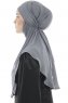 Ebrar - Dunkelgrau Crepe Chiffon Al Amira Hijab