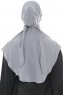 Ebrar - Hellgrau Crepe Chiffon Al Amira Hijab