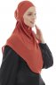 Ebrar - Ziegelrot Crepe Chiffon Al Amira Hijab