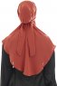 Ebrar - Ziegelrot Crepe Chiffon Al Amira Hijab