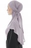 Ebrar - Steingrau Crepe Chiffon Al Amira Hijab