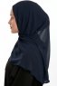 Eylem - Navy Blau One Piece Chiffon Hijab