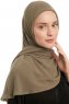 Eylem - Olivgrün One Piece Chiffon Hijab