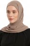 Sahar - Dunkeltaupe One Piece Chiffon Hijab