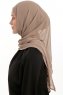 Sahar - Dunkeltaupe One Piece Chiffon Hijab