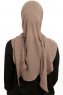 Sahar - Dunkeltaupe One Piece Chiffon Hijab