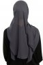 Sahar - Anthrazit One Piece Chiffon Hijab