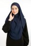 Bengi - Navy Blau Micro Krep Turban Hijab