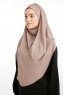 Bengi - Dunkeltaupe Micro Krep Turban Hijab