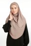 Bengi - Dunkeltaupe Micro Krep Turban Hijab
