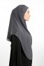 Bengi - Anthrazit Micro Krep Turban Hijab