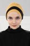 Elsa - Senf & Schwarz Baumwolle Turban