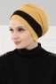 Elsa - Senf & Schwarz Baumwolle Turban