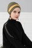 Elsa - Khaki & Senf Baumwolle Turban