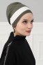 Elsa - Khaki & Creme Baumwolle Turban
