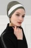 Elsa - Khaki & Creme Baumwolle Turban