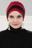 Elsa - Bordeaux & Schwarz Baumwolle Turban