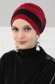 Elsa - Bordeaux & Schwarz Baumwolle Turban