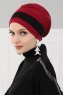 Elsa - Bordeaux & Schwarz Baumwolle Turban