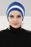 Elsa - Blau & Creme Baumwolle Turban