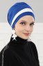 Elsa - Blau & Creme Baumwolle Turban