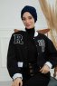 Laura - Navy Blau Baumwolle Turban