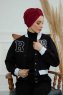 Laura - Bordeaux Baumwolle Turban