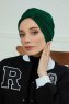 Laura - Dunkelgrün Baumwolle Turban