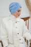 Laura - Sky Blue Baumwolle Turban