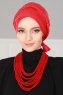 Olivia - Rot Baumwolle Turban - Ayse Turban